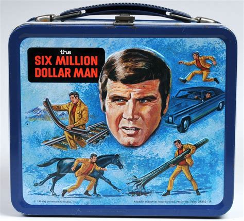 6 million dollar man metal lunch box|6 million dollar man lunchbox.